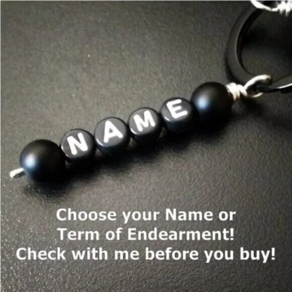 #1 Dad Gift! Fishing Lure Key Chain - Black Onyx + Metal Spoon Lure Key Ring!